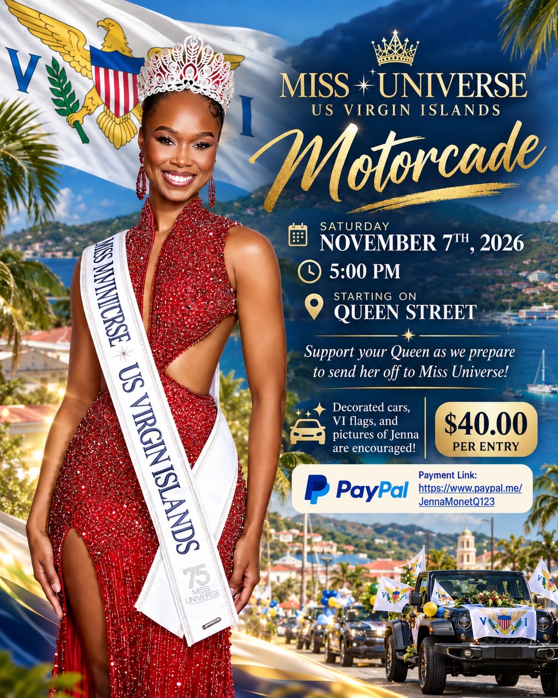 Miss Universe USVI  Sendoff Motorcade